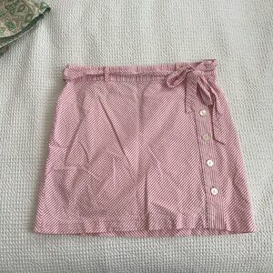 Striped Pink Button-Down Skirt